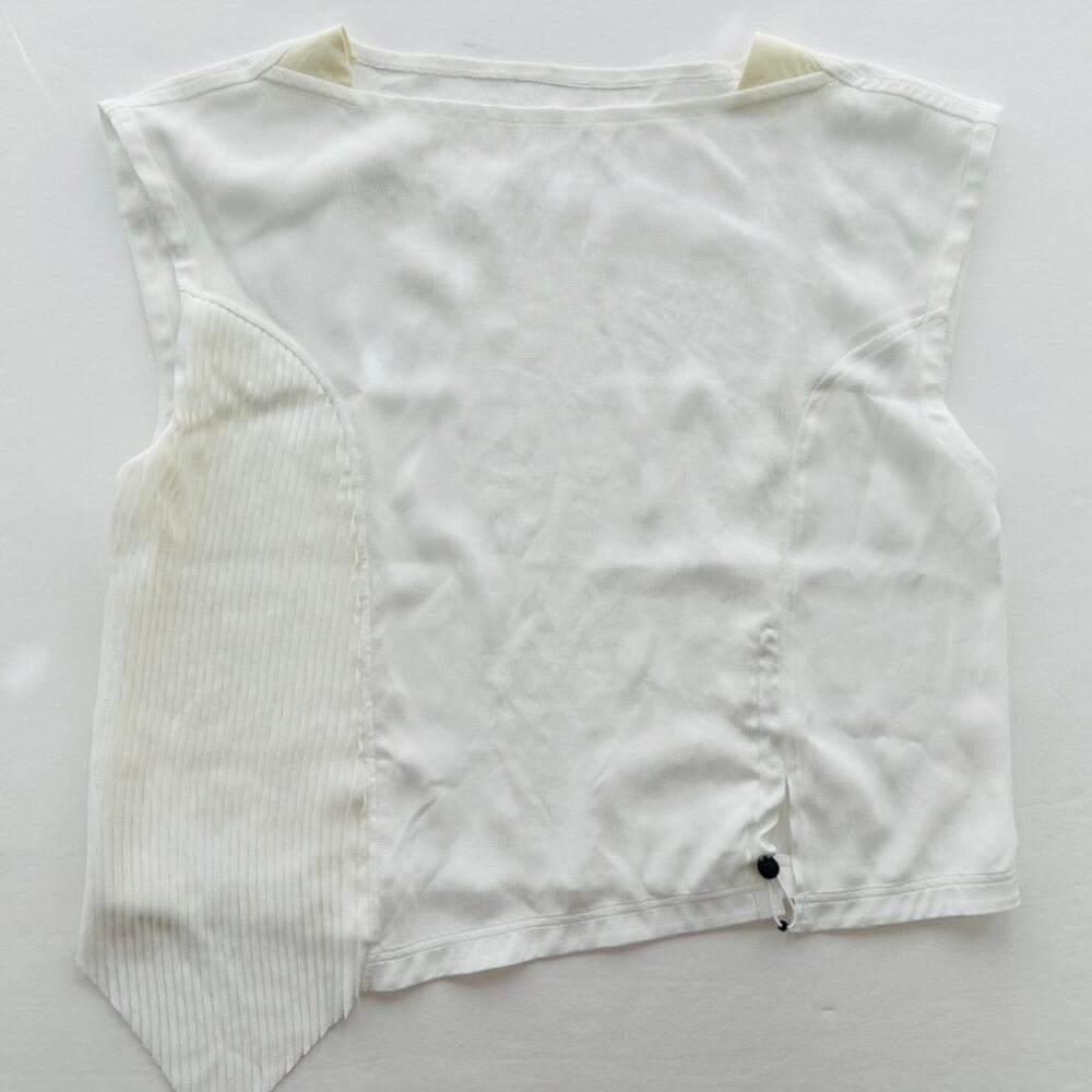 Lululemon LAB White Crinkle Sheer Tank Top Size 14 Avante Garde Casual